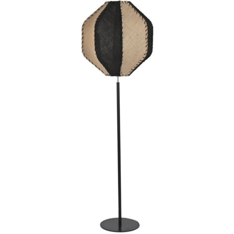 Lampara Pie Yute Hierro 50X50X165 Natural Bicolor