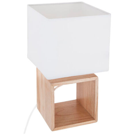 Lámpara 'Pojo' - madera y blanco - A. 32 cm - Atmosphera créateur d'intérieur