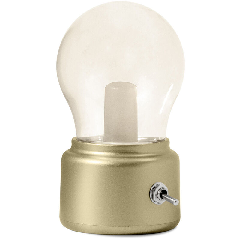 

Lámpara portátil recargable Dorado ABS, Cristal