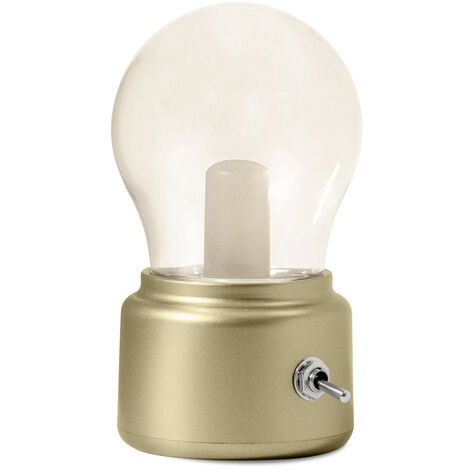 Lámpara portátil recargable Dorado - ABS, Cristal