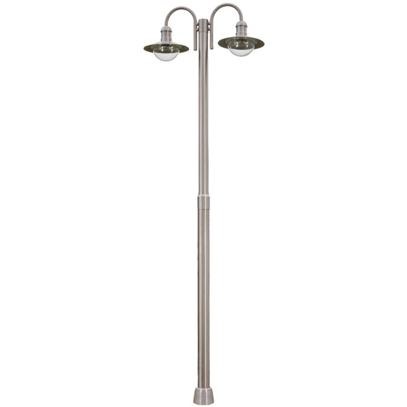 

Lámpara poste acero inox Damion 2 cabezales lumin