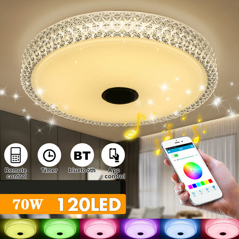 

Lámpara regulable del altavoz de la música de 70W LED RGB 6000K de luz de techo de acrílico RGB 6000K Bluetooth