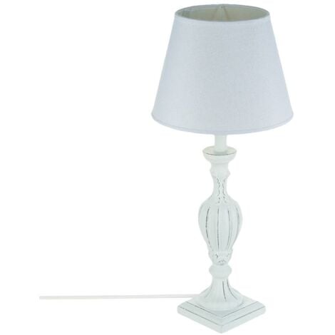 Lámpara 'Renzo' blanca - madera con pátina A. 56 cm - Atmosphera créateur d'intérieur