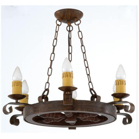 Lámpara Rueda madera D68