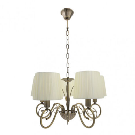 Lampara salon modelo AMSTERDAM 5xe14 Cuero Regx45x45 Cm Fabrilamp