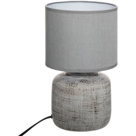Lámpara «Salta» gris - cerámica H26 -5 cm - Atmosphera créateur d'intérieur