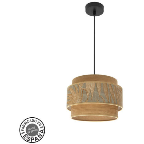 Lampara Samoa De 1 Luz Con Doble Pantalla Marron