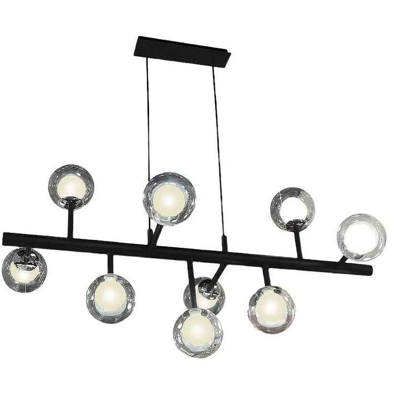 

Lámpara Schuller ALTAIS negro-cromo de 9 luces DIMABLE