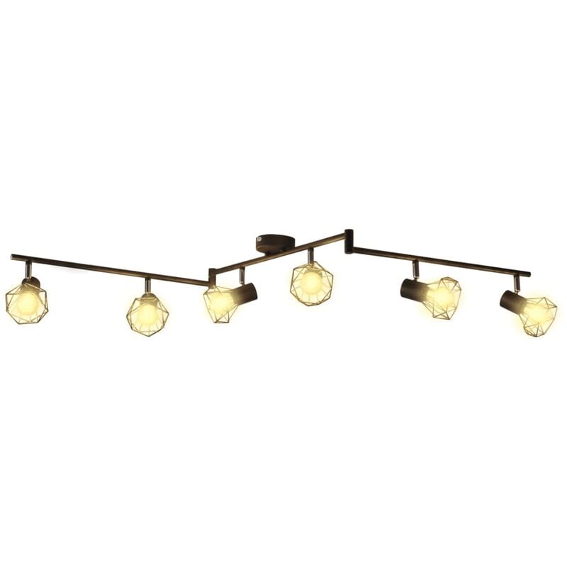 

vidaXL Lámpara LED de Techo Estilo Industrial Negro 6 Focos - Negro