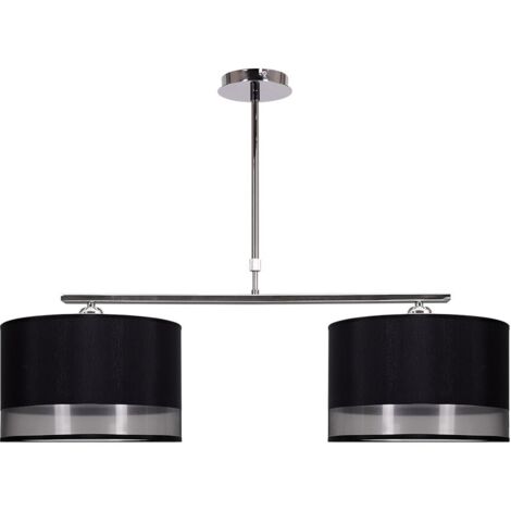 Lampara serie menorca 2xe27 cromo/negra regx86x25 cm