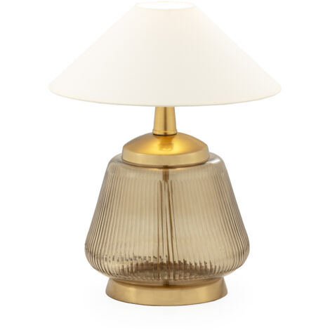 Lampara Sobremesa 26X26X40 Metal Dorado/Vidrio Verde/Sin Pantalla