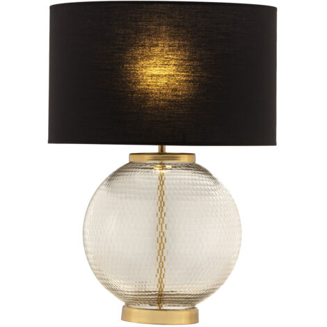 Lampara Sobremesa 28X28X35,5 Metal Dorado/Cristal Transparente/Sin Pantalla