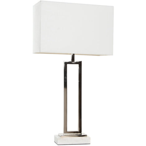 Lampara Sobremesa Acero Marmol 43X23X80 Cromado
