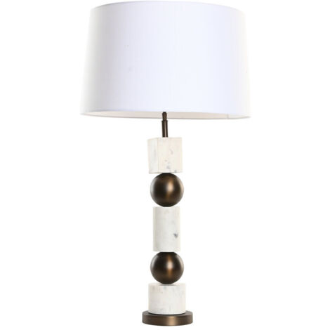 Lampara Sobremesa Acero Marmol 50X50X87 Bronce