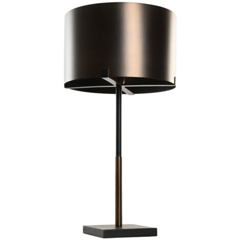 Lampara Sobremesa Acero Patinado 40X40X80 Bronce