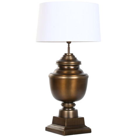 Lampara Sobremesa Acero Patinado 60X60X103 Bronce
