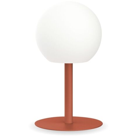 Lampara sobremesa bola terracota acero 400l xanlit recargabl