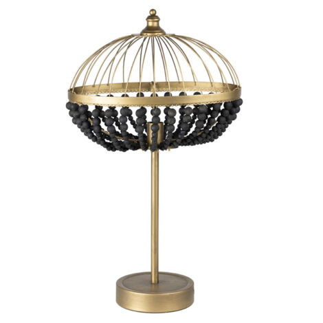 Lampara Sobremesa Bolas Metal Madera 45X26X76 Cm