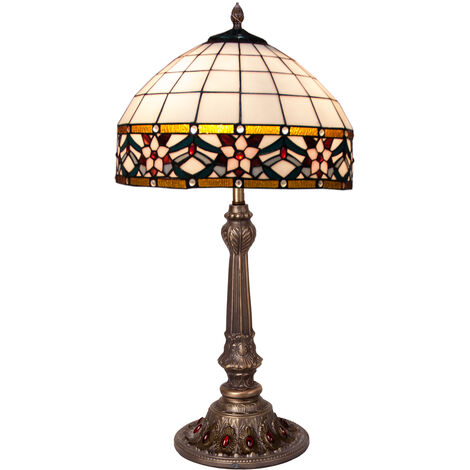 Lámpara Sobremesa con forma y pantalla Tiffany diámetro 40cm Serie Museum 286322