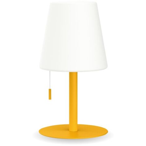 Lampara sobremesa cono amarillo acero 400l xanlite recargabl