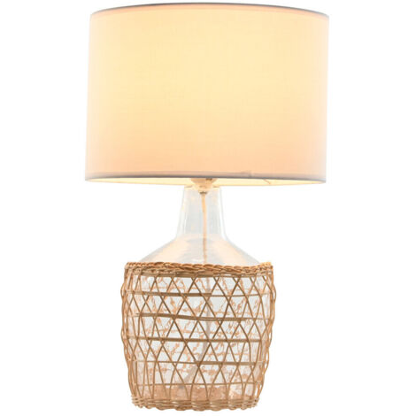 Lampara Sobremesa Cristal Cuerda 28X28X45