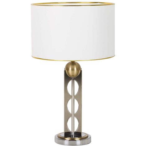 Lampara Sobremesa Cristal Metal 40X40X65 Cm