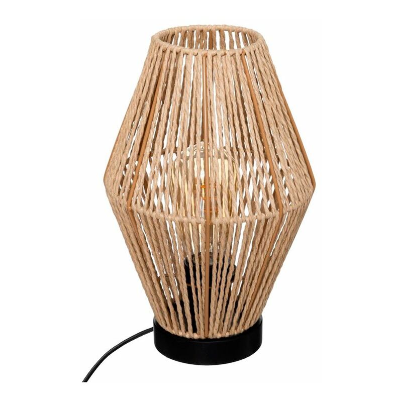 

Lámpara sobremesa de cuerdas de madera E27 40W Aissa