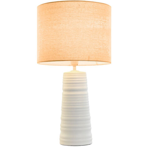 Lampara Sobremesa Gres Poliester 35X35X61 Blanco