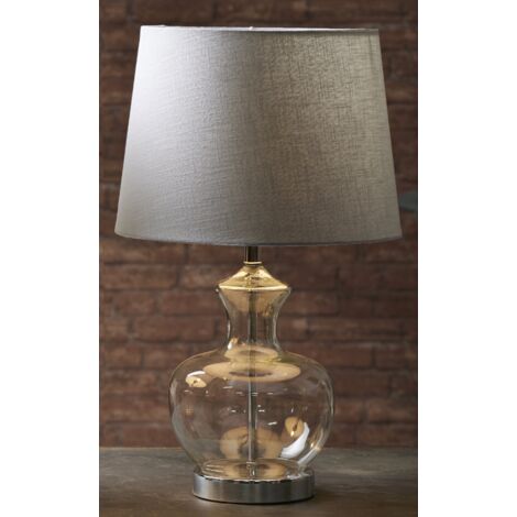 Lampara Sobremesa Haimi Cristal/Plata 47 Cms. 28Dx47 Cms