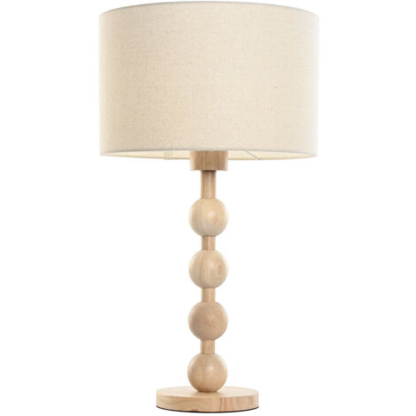 Lampara Sobremesa Hevea / Rubberwood 32X32X56 Bola