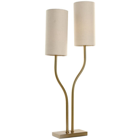 Lampara Sobremesa Hierro 35X16X100 2 Pantallas