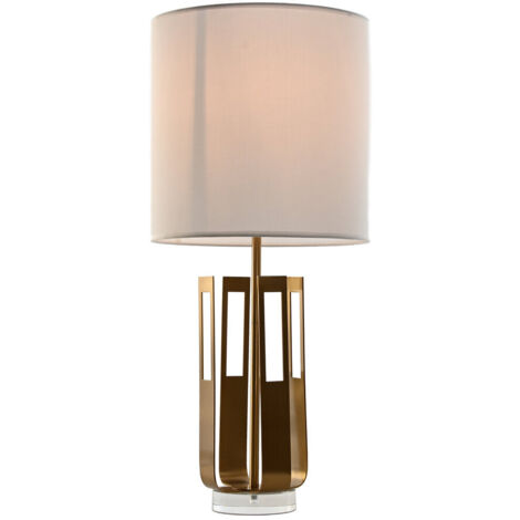 Lampara Sobremesa Hierro Acrilico 35X35X78 Dorado