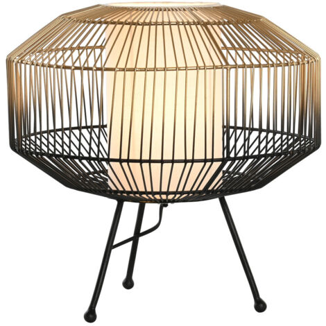 Lampara Sobremesa Hierro Algodon 39X39X38 Negro LA206221