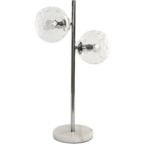 Lampara Sobremesa Hierro Cristal 32X18X60 2 Bolas