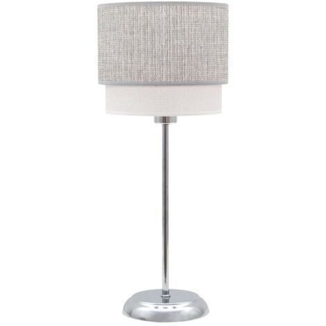 Lampara Sobremesa Kenya 1xe14 Gris/blanco 18d de FABRILAMP.