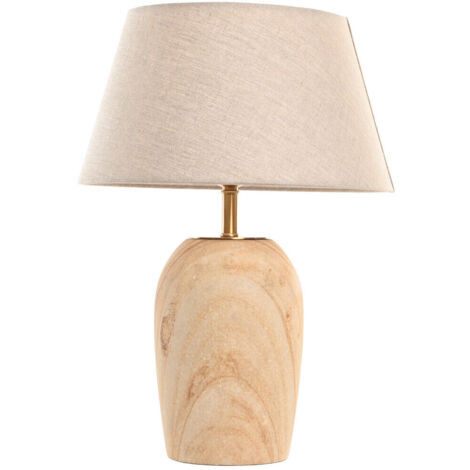 Lampara Sobremesa Laton Madera 25X36X52 Natural