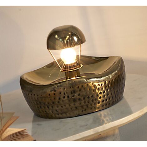Lampara Sobremesa Levy Oro Viejo 24 Cms. 30Dx24 Cms