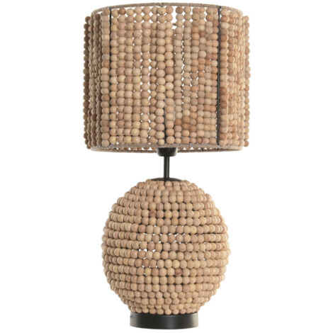 Lampara Sobremesa Madera Metal 28X28X56 Marron