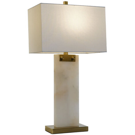 Lampara Sobremesa Marmol Metal 38X25X76 Blanco