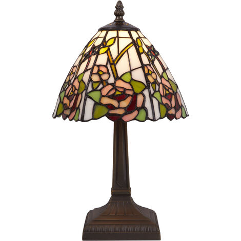 Lámpara Sobremesa menor Tiffany blanco diámetro 20cm Serie Compact 420888