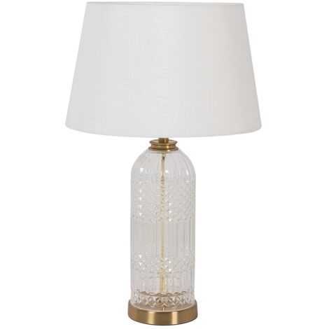 Lampara Sobremesa Metal Cristal 38X38X62 Cm