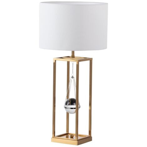 Lampara Sobremesa Metal Cristal 40X40X80 Cm