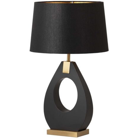 Lampara Sobremesa Metal Mdf Negro 40X40X68 Cm