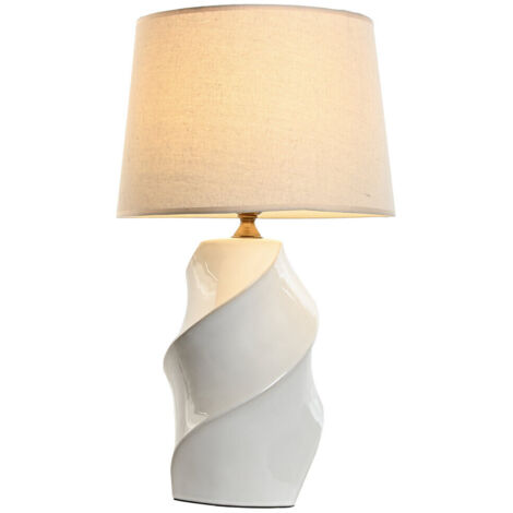 Lampara Sobremesa Porcelana 36X36X62 Espiral
