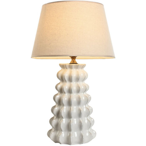 Lampara Sobremesa Porcelana Algodon 40X40X65