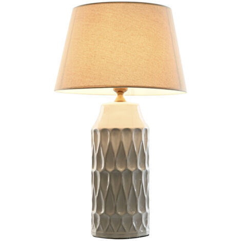 Lampara Sobremesa Porcelana Algodon 40X40X68
