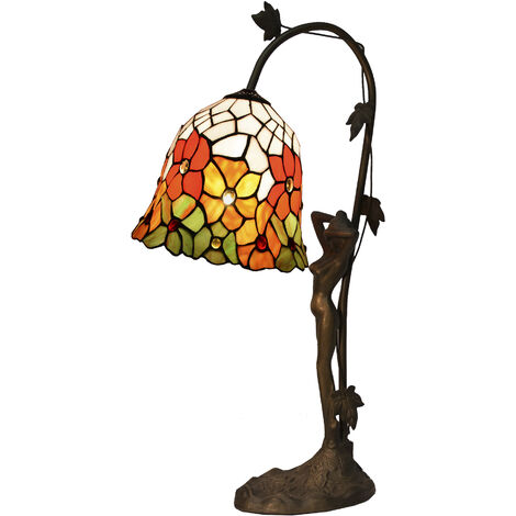 Lámpara Sobremesa Tiffany base figura Serie Bell D-20cm luz directa 282887B