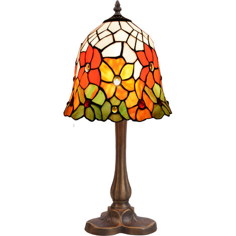Lámpara Sobremesa Tiffany base trébol Serie Bell D-20cm 282870