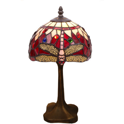 Lámpara Sobremesa Tiffany con base con forma Serie Belle Rouge D-20cm 199482B