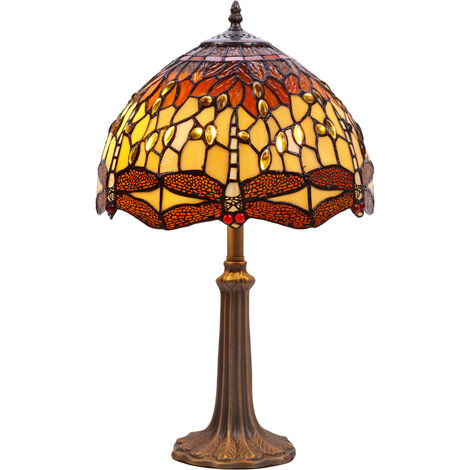 Lámpara Sobremesa Tiffany mediano diámetro 30cm Serie Belle Amber 232600P